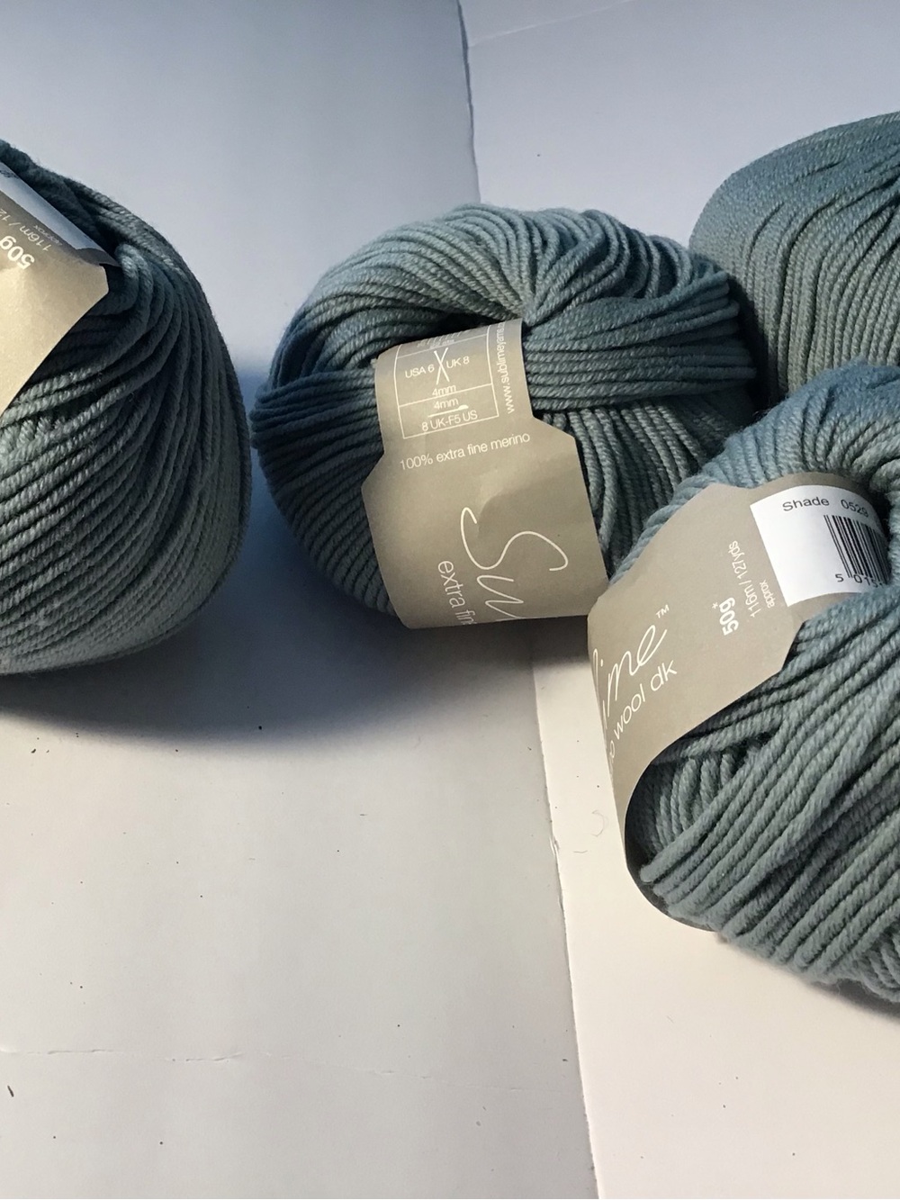 Sublime Extra Fine Merino Wool DK Yarn - Gray - 4 Balls 50gr each